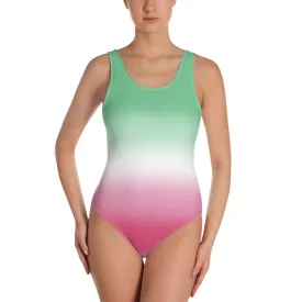 Abrosexual Pride Ombre Open-back Swimsuit