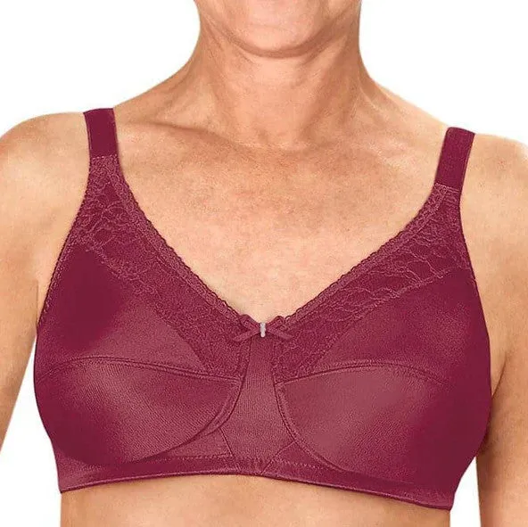 Amoena Nancy Non-Wired Bra - Dark Mint and Red