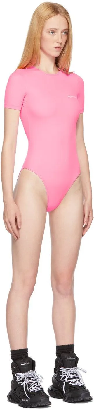 Balenciaga Pink Open Back One-Piece Swimsuit