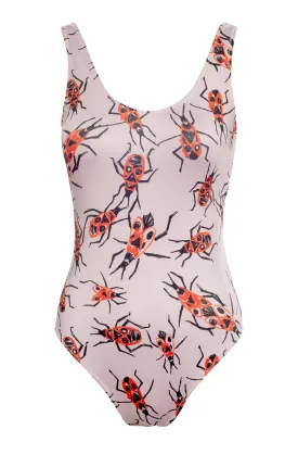 BEETLE open-back swimsuit 'firebugs'