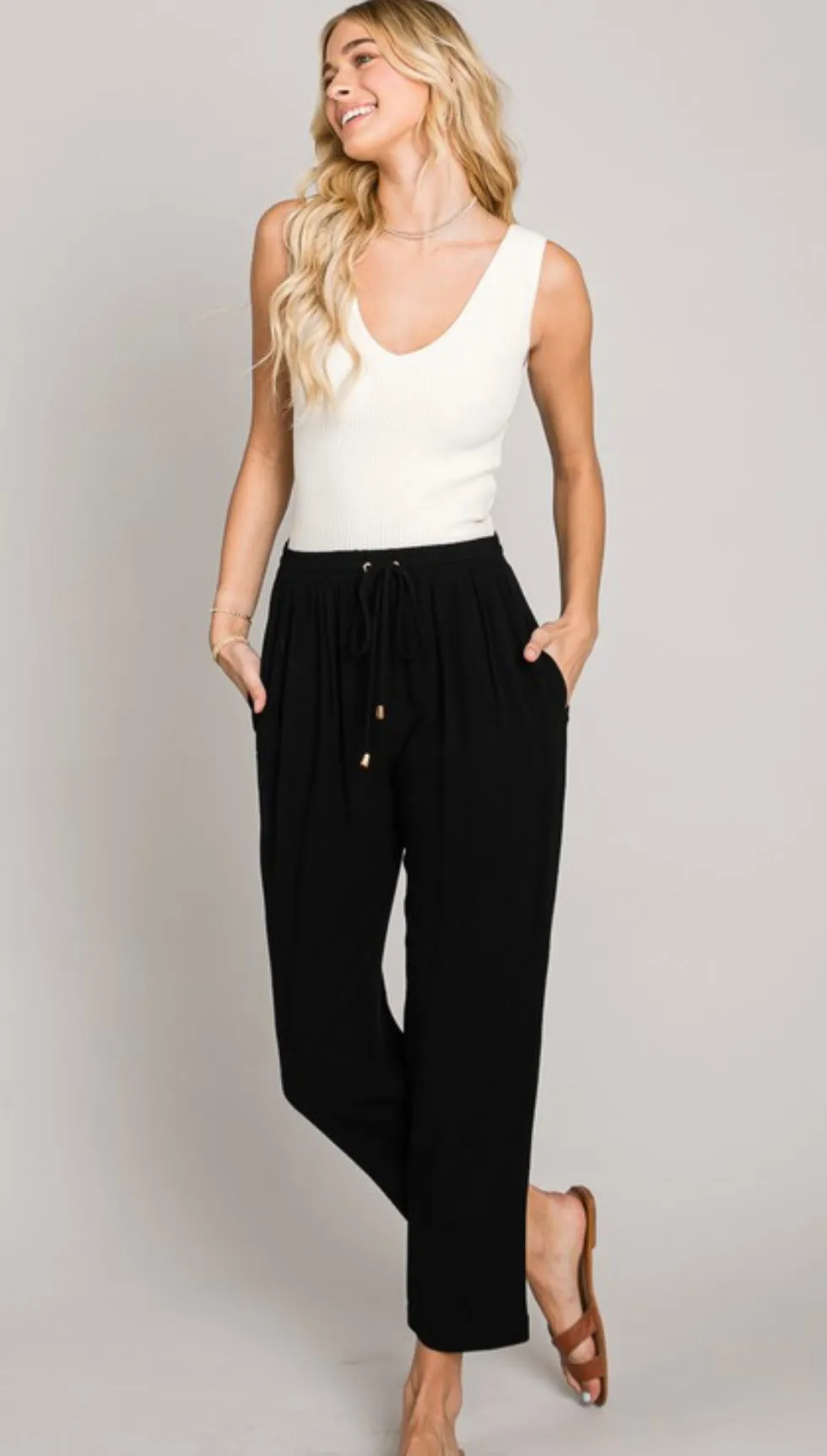 Blair black linen pants
