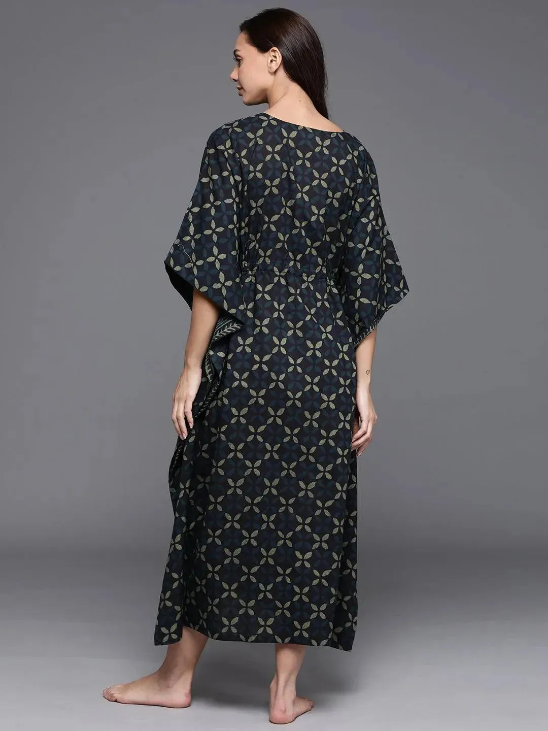 Blue Printed Cotton Nightdress