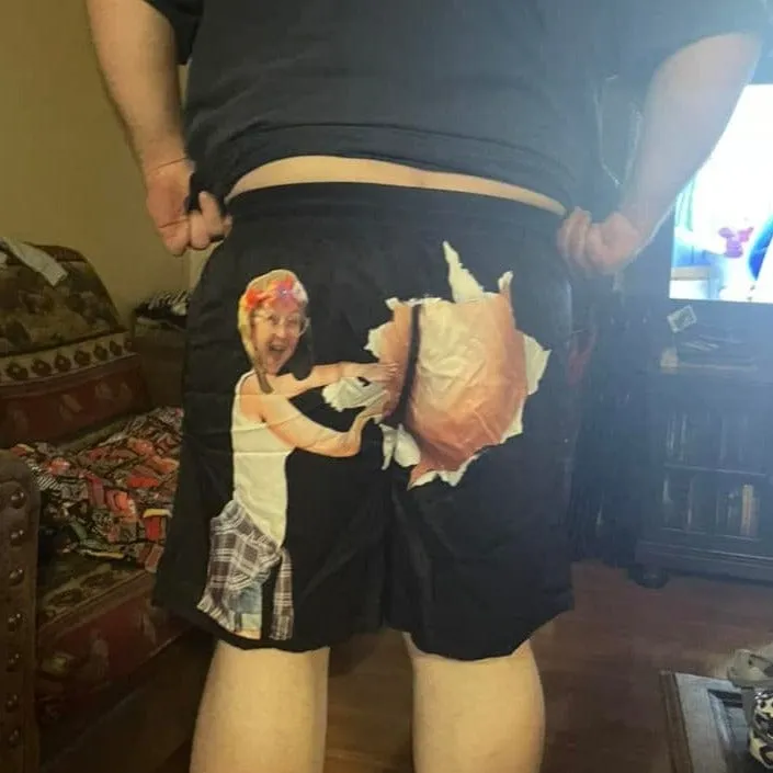 Custom Swimming Trunks with Face & Name Personalized Humorous Men's Quick Dry Swim Shorts with Girlfriend's Face