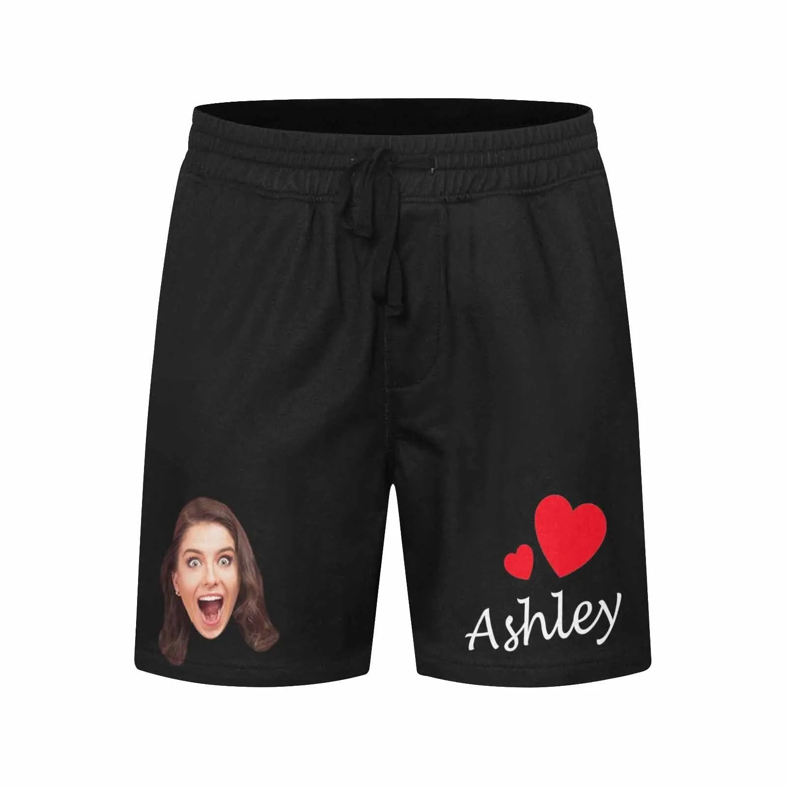 Custom Swimming Trunks with Face & Name Personalized Humorous Men's Quick Dry Swim Shorts with Girlfriend's Face