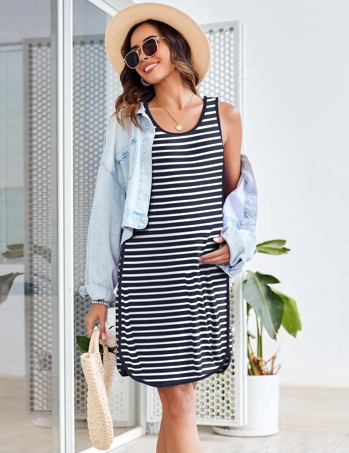 Ekouaer Labor and Delivery Gown for Hospital 3 in 1 Nursing Dress Sleeveless Maternity Snap Button Breastfeeding Nightgown