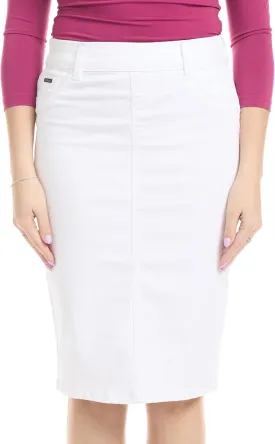 ESTEEZ Women's Stretch Denim Pencil Skirt  Soft, Flexible, Body-Hugging, Knee-Length Jean Skirt Brooklyn