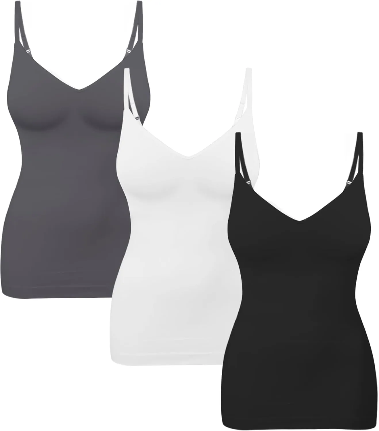 EUYZOU Womens Tummy Control Shapewear Tank Tops Seamless V-Neck Compression Tank Tops Body Shaper Camisole