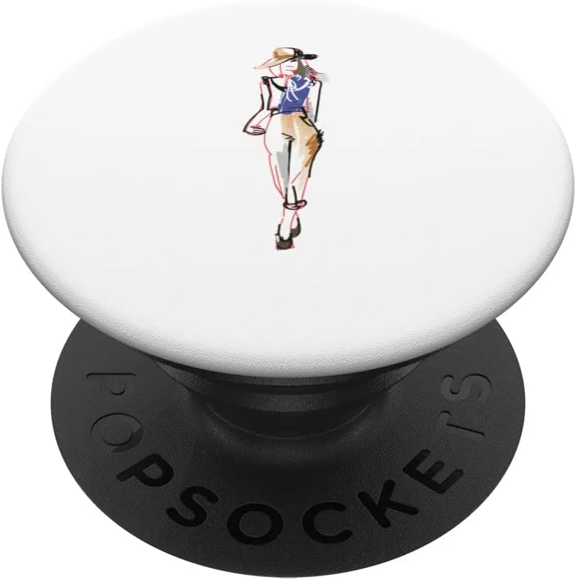 Fashion Hand painted silhouette design Graphic Tee T-Shirt PopSockets Swappable PopGrip