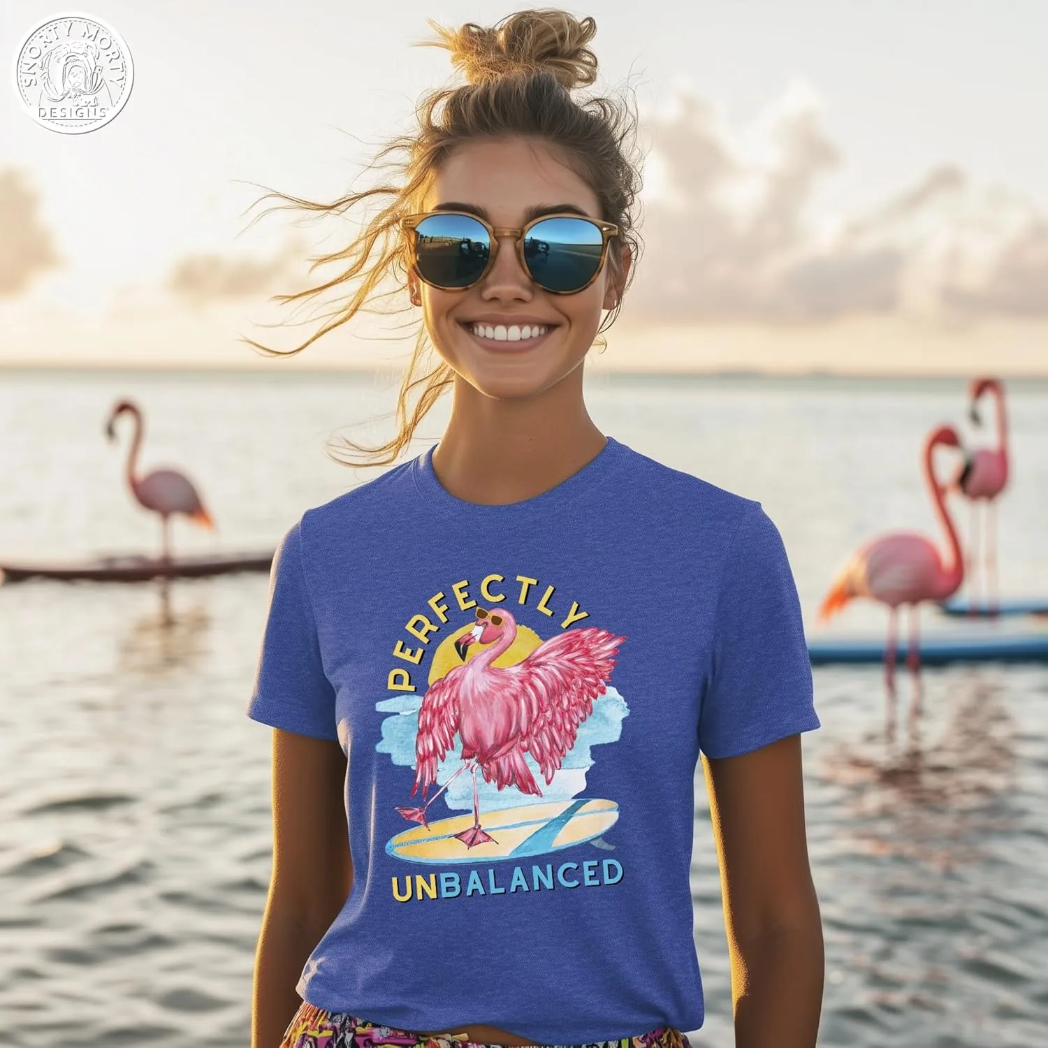 Flamingo Paddle Board T-Shirt  Funny Summer Flamingo Tee  Unisex Water Sport Beach Shirt  Bella Canvas Graphic Tee