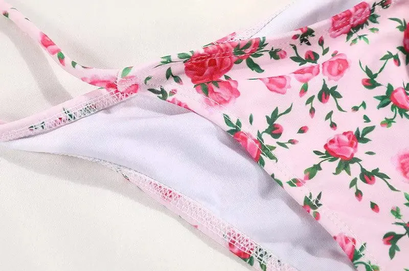 Floral Fantasy Tie Strap Bikini Set