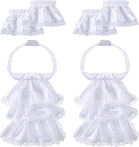 Geyoga 2 Pack Colonial Lace Jabot Collar Cuffs Set Unisex Halloween Party accessory for Adults