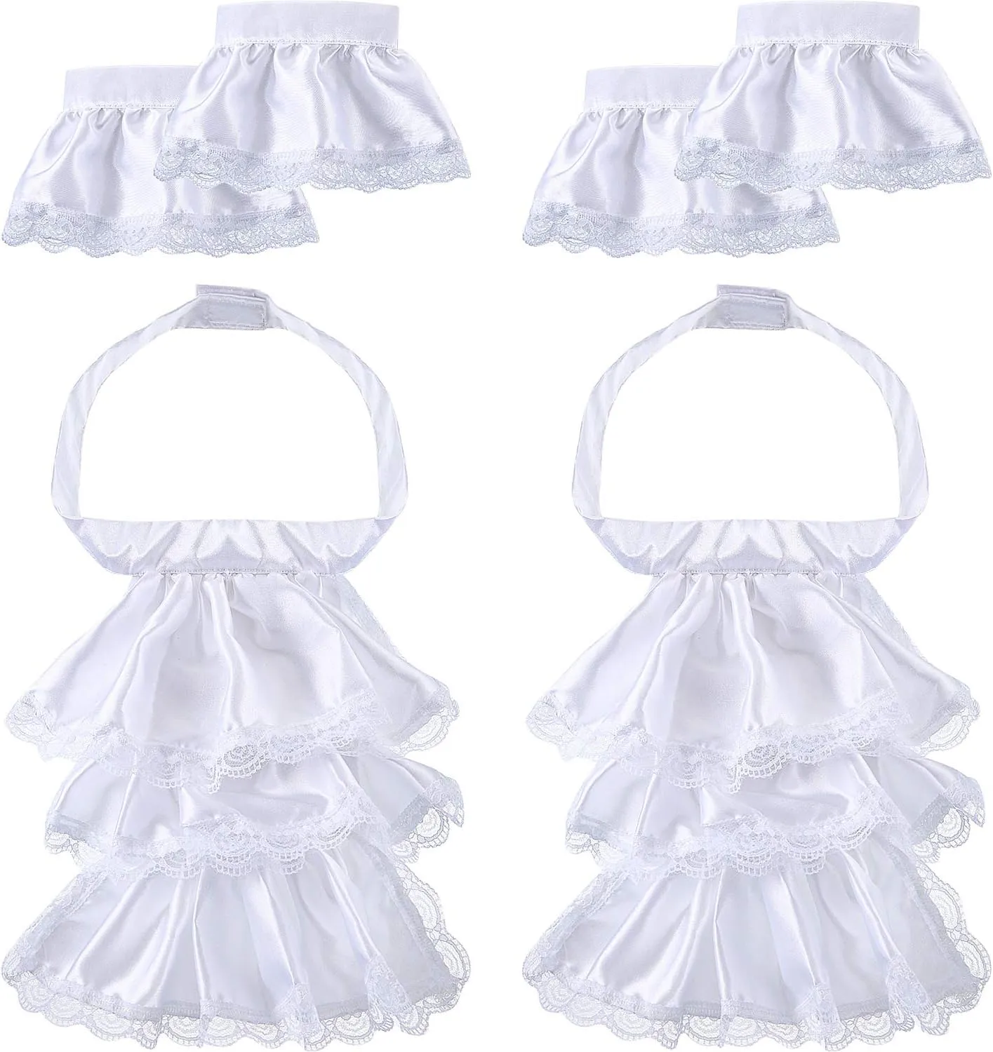 Geyoga 2 Pack Colonial Lace Jabot Collar Cuffs Set Unisex Halloween Party accessory for Adults