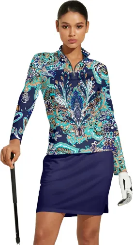Golf Shirts for Woman UPF 50  Sun Protection Quick Dry Lightweight Long Sleeve Polo Shirts for Woman Rash Guard