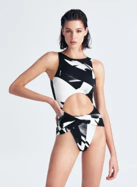 Jackie Abstract Print Swimsuit
