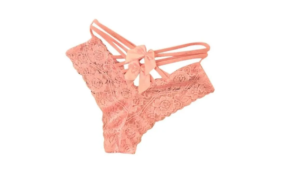 Lace Bow-knot Erotic Silk Briefs Underwears Panties