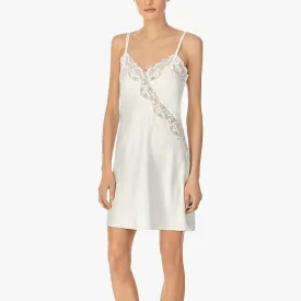 Lauren Ralph Lauren Lace Trim Signature Satin Chemise, Ivory