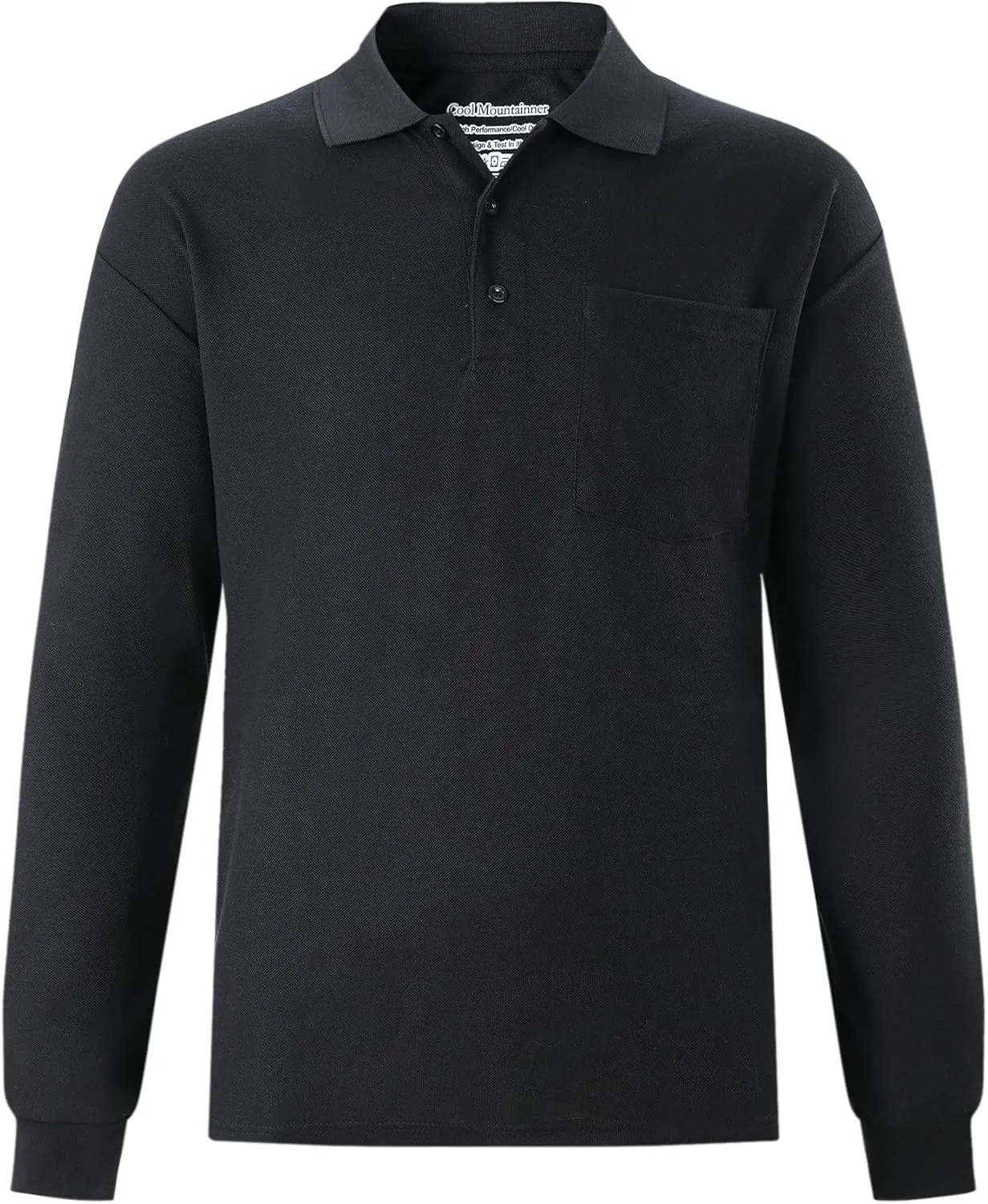 Men's Polo Shirts Long Sleeve Classic Quick Dry Moisture Wicking Tactical Golf Shirts for Men with Pocket Causal Athletic