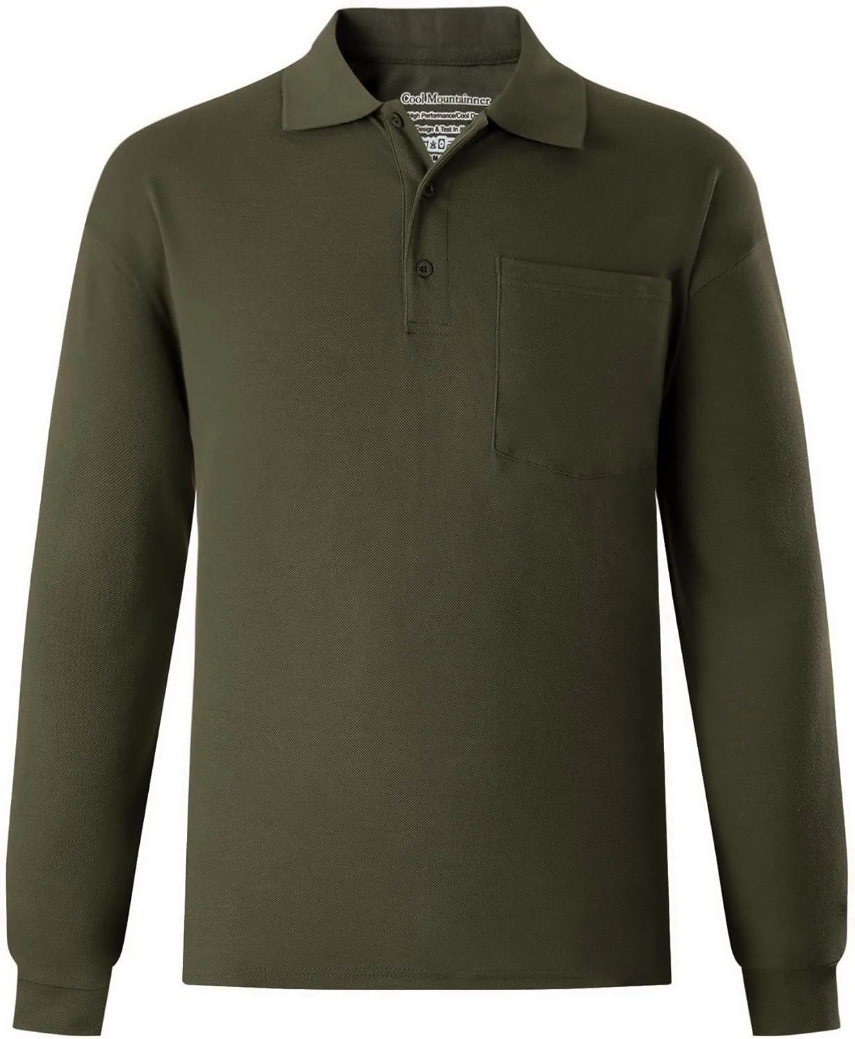 Men's Polo Shirts Long Sleeve Classic Quick Dry Moisture Wicking Tactical Golf Shirts for Men with Pocket Causal Athletic