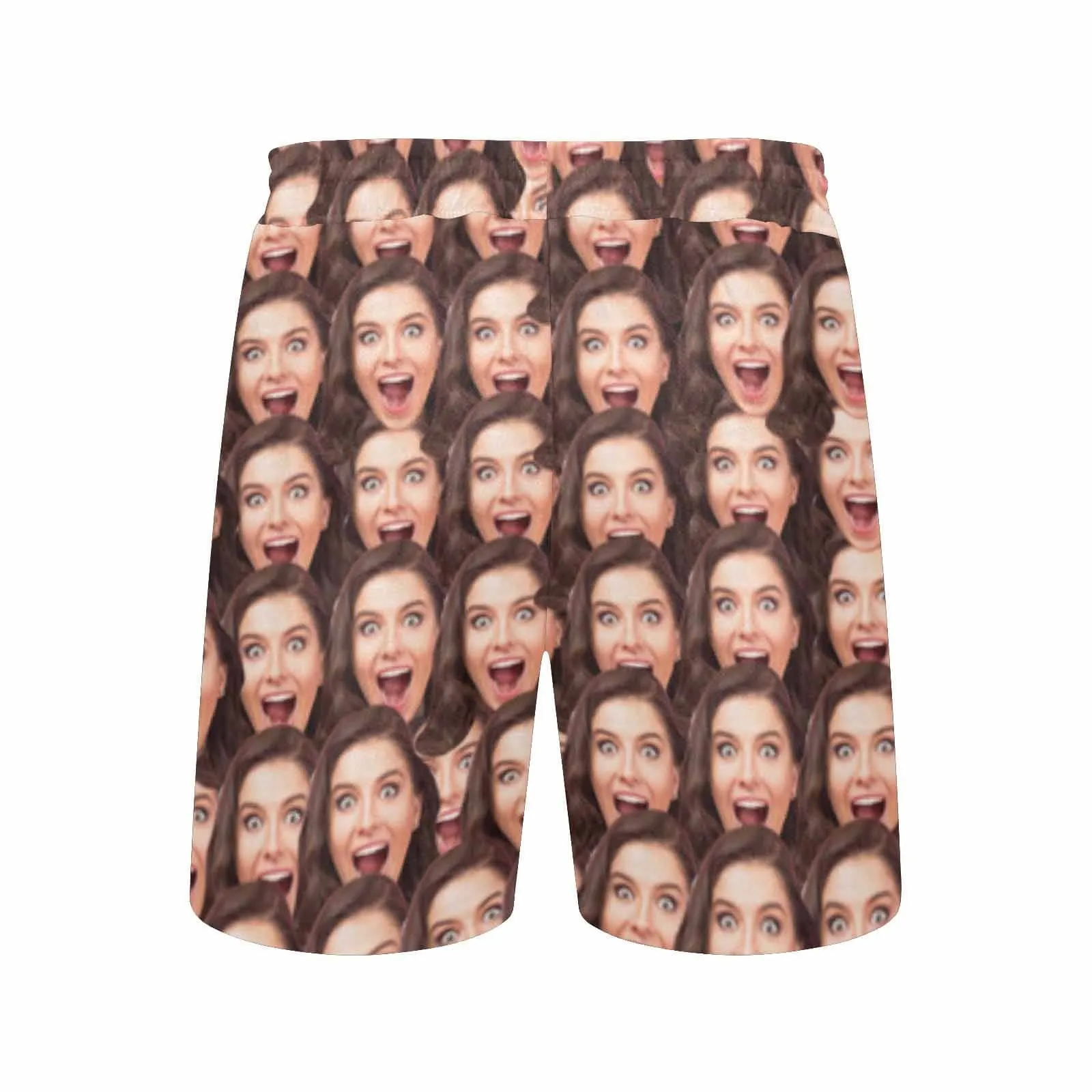 Men's Quick Dry Swim Shorts with Girlfriend's Seamless Face I Love My Girlfriend Swim Trunks for Him