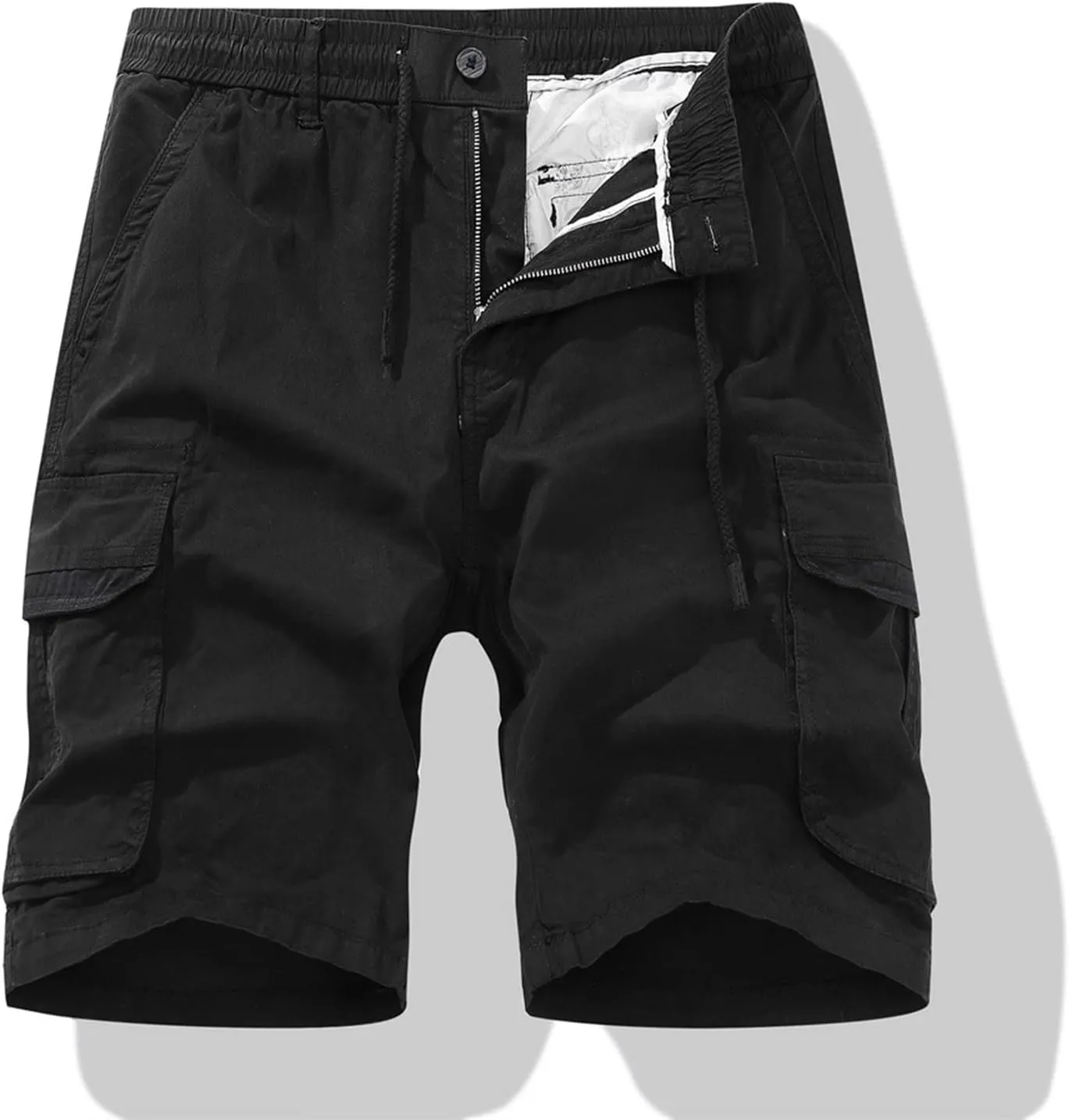 Muscularfit Linen Shorts for Men 2023 Casual Elastic Waist Cargo Short with Pockets Regular and Big & Tall Summer Beach Short