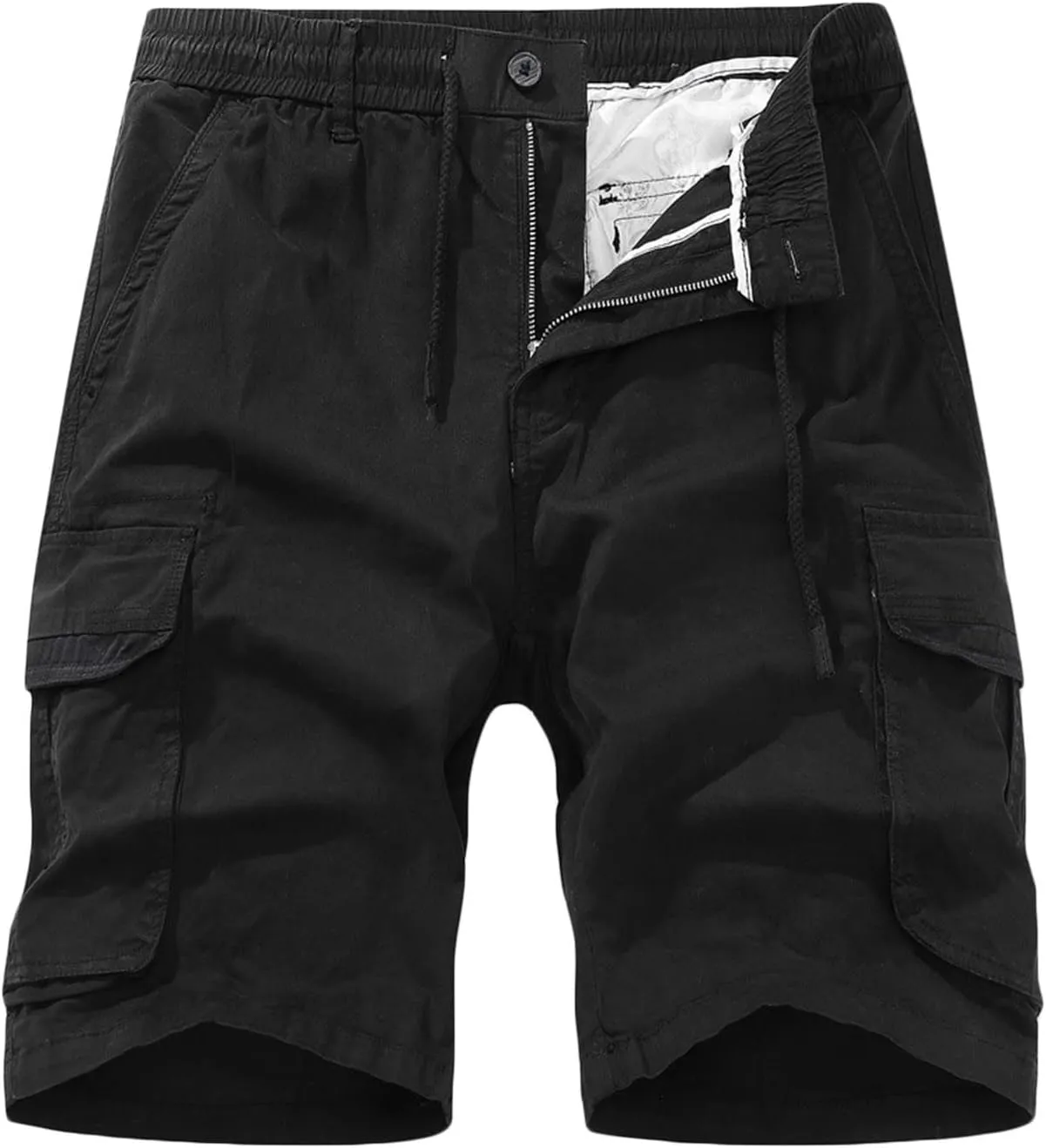 Muscularfit Linen Shorts for Men 2023 Casual Elastic Waist Cargo Short with Pockets Regular and Big & Tall Summer Beach Short