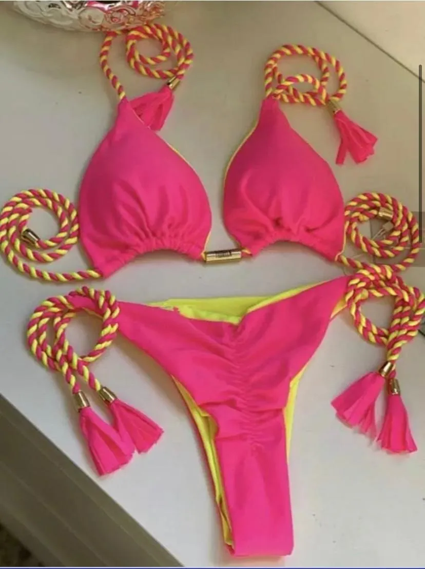 New Open-back Braided Triangle Bikini Swimwear