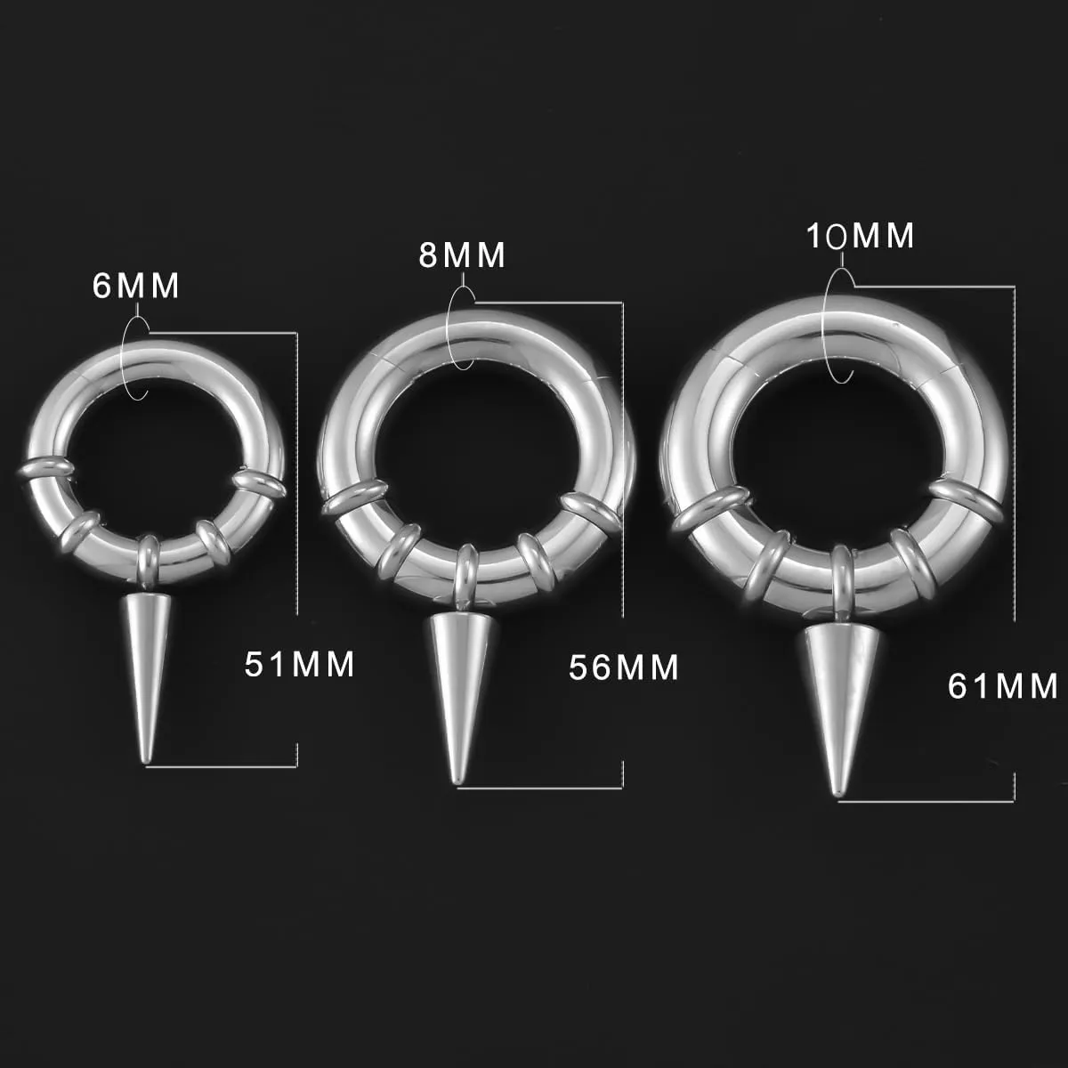 PONWAG 1 Pair Seamless Ear Weight Hoop Gauge Earrings For Stretched Ears Dangle Gauge Hanger 2g 0g 00g Plug Tunnels For Ear Women Body Piercing Jewelry