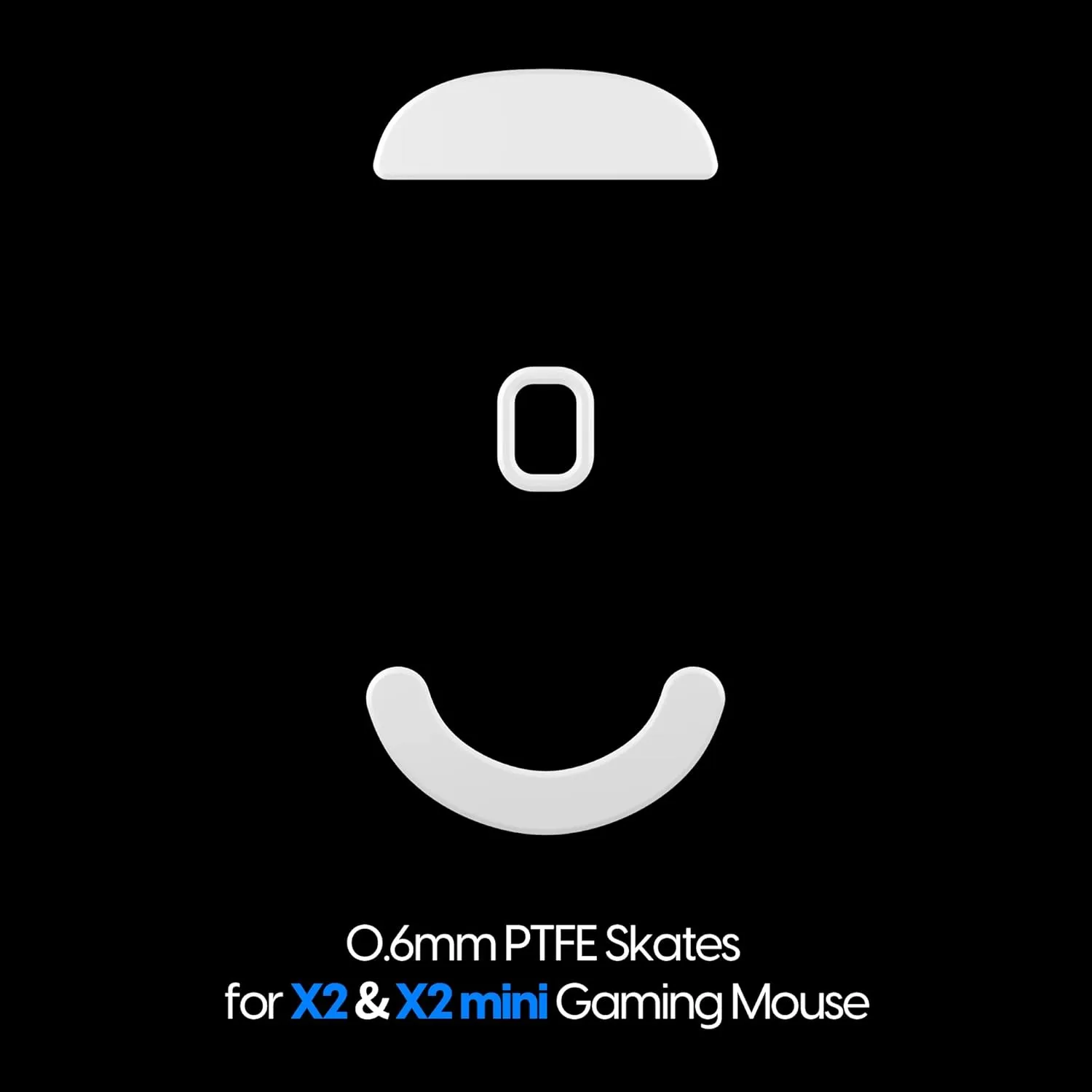 Pulsar Gaming Gears - PTFE Mouse Feet for X2 & X2 Mini Wireless Mice Premium Skate - White, Original Thin Type (0.6mm)