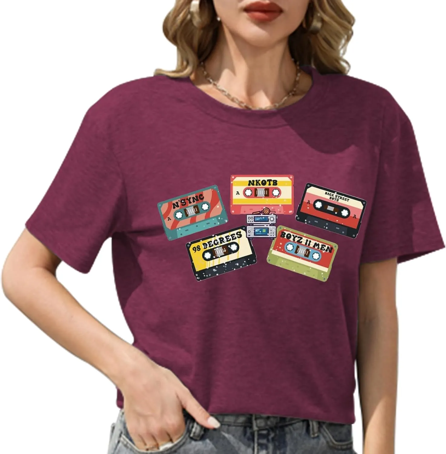 Retro 80's T-Shirt for Women Vintage Neon 80's Shirt Rave Theme Party Tshirt Crew Neck Tee Tops