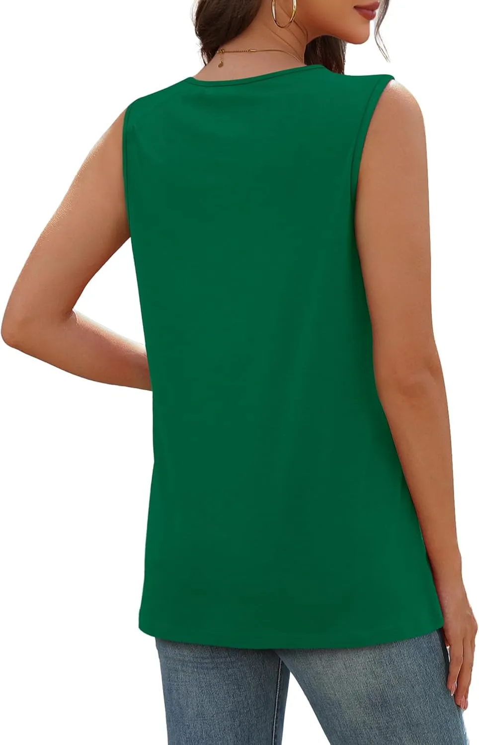 SAMPEEL Tank Top for Women Summer Button Down V Neck T Shirts Sleeveless Loose Fit Fashion Tops 2025