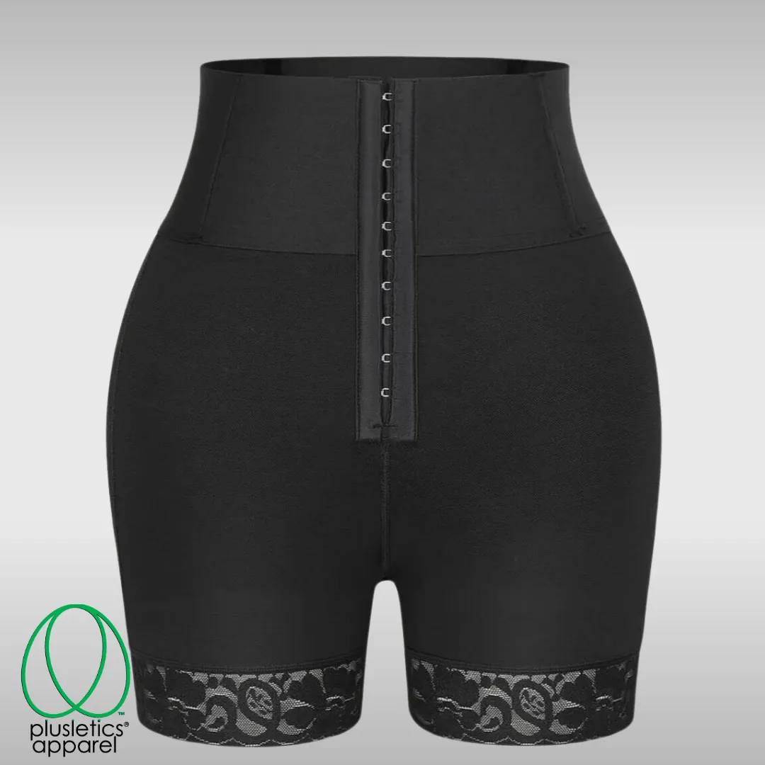 SculptEase™ Banded Silhouette Shorts - Black