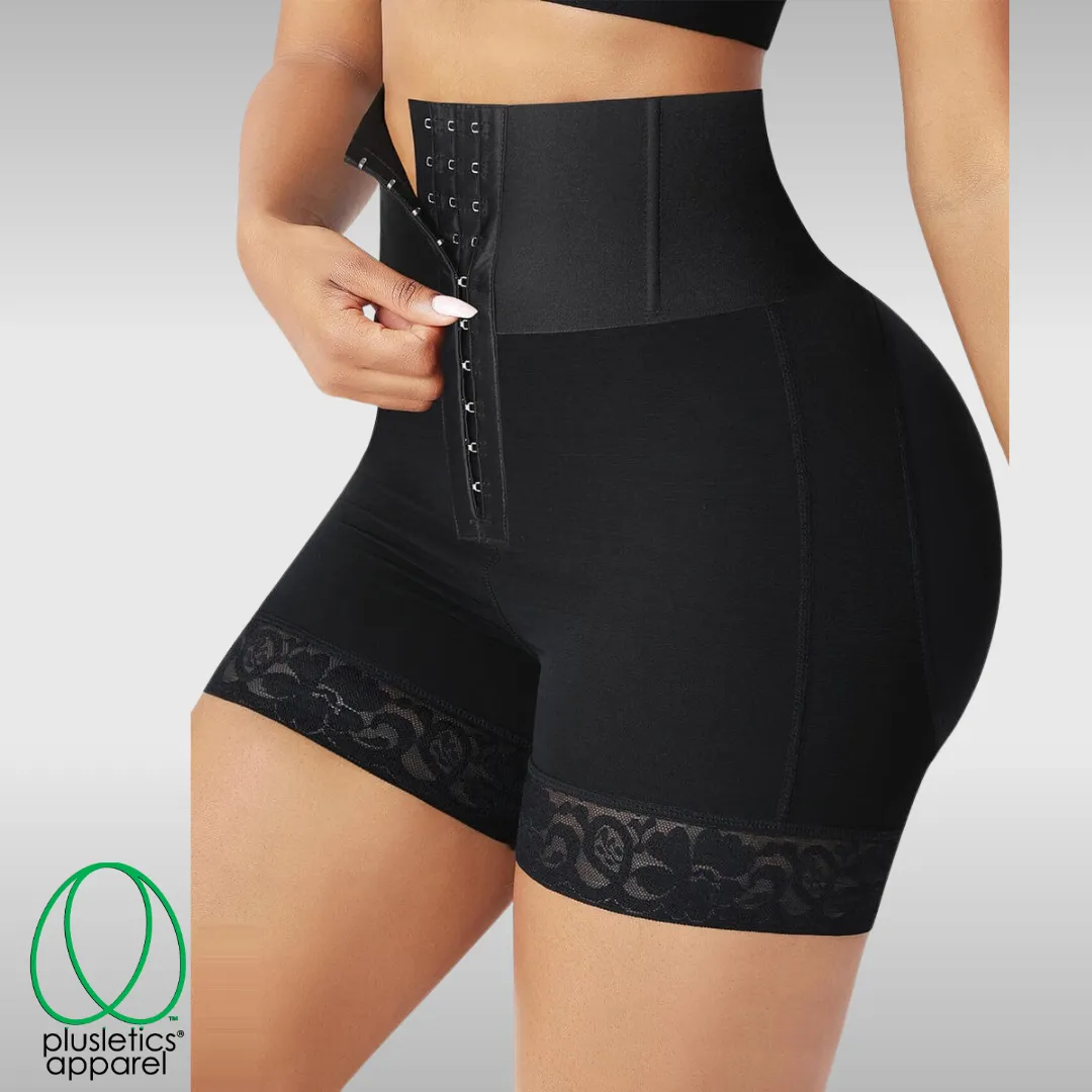 SculptEase™ Banded Silhouette Shorts - Black