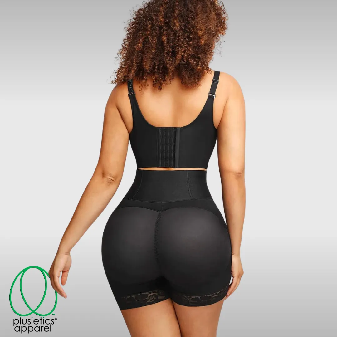 SculptEase™ Banded Silhouette Shorts - Black