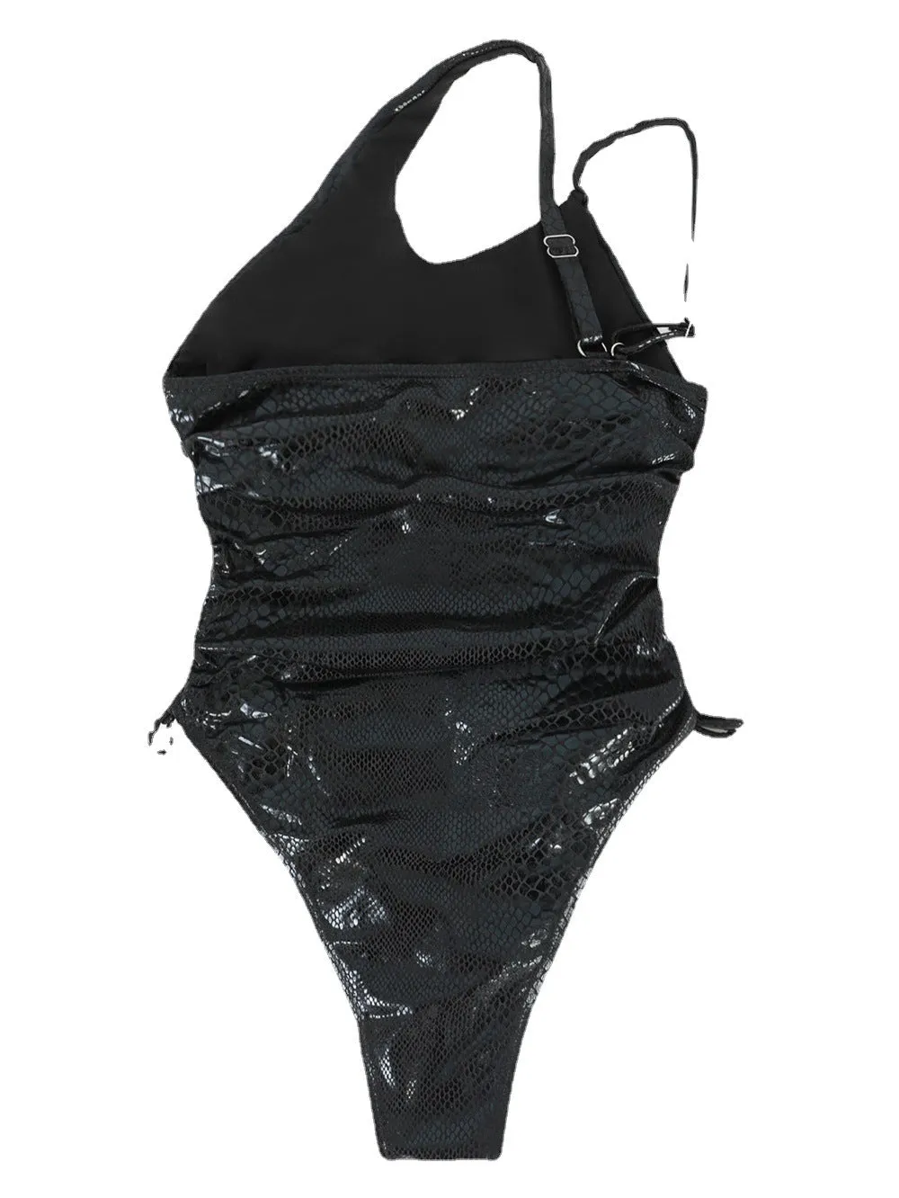 Sexy and Slim Look in Hot Springs Snake Print Cut-Out Monokini Swimsuit