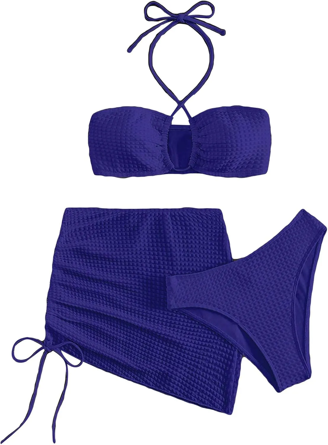 SHENHE Women's Summer 3 Piece High Waisted Bikini Set Swimsuit Bathing with Cover Up