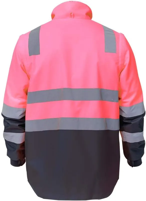 SMASYS Safety High Visibility Oxford Double Thick Reflective Jacket, ANSI Class 3, Construction Protective Work Wear