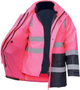 SMASYS Safety High Visibility Oxford Double Thick Reflective Jacket, ANSI Class 3, Construction Protective Work Wear
