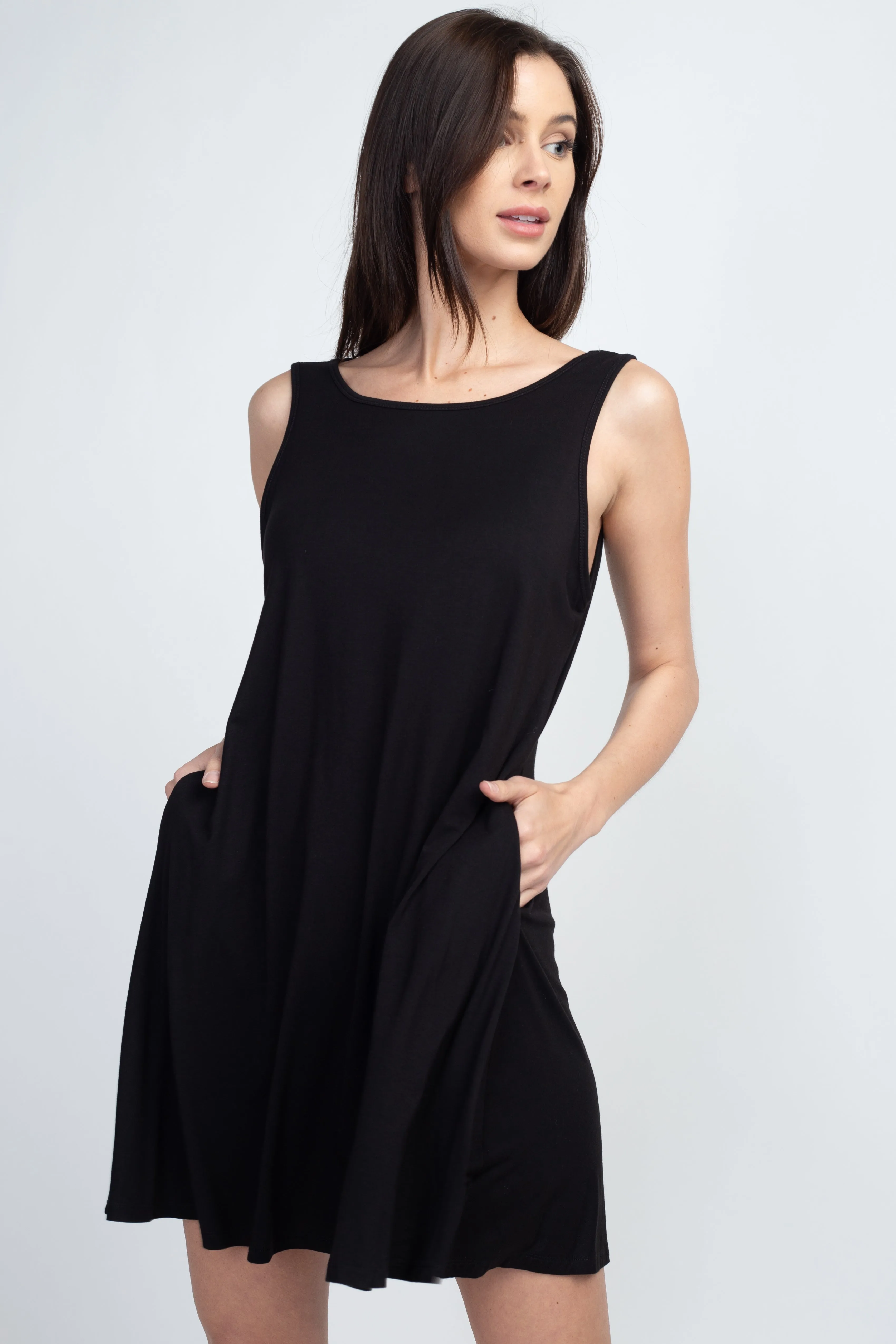 Something Cute Open Back Tank Mini Dress