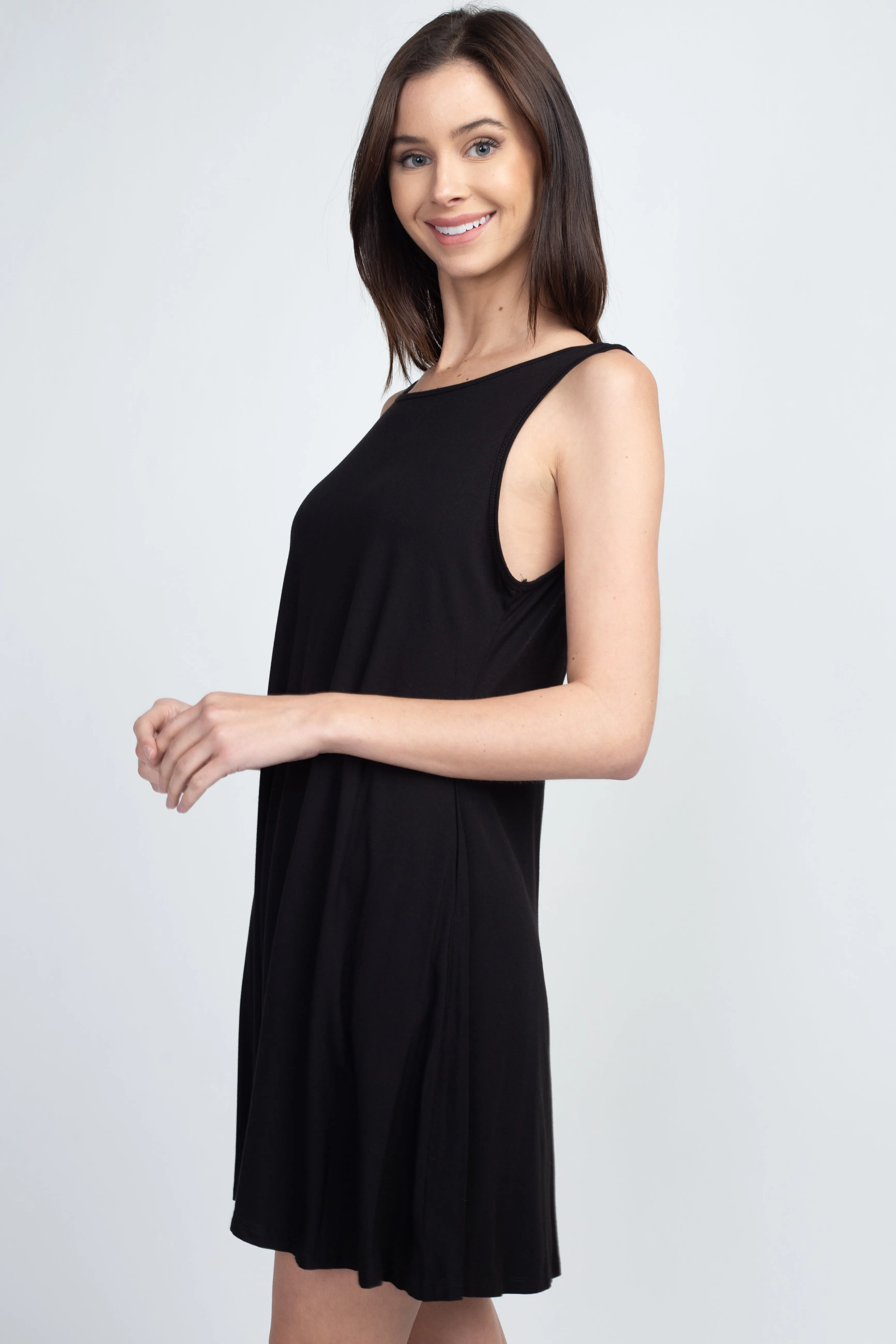 Something Cute Open Back Tank Mini Dress