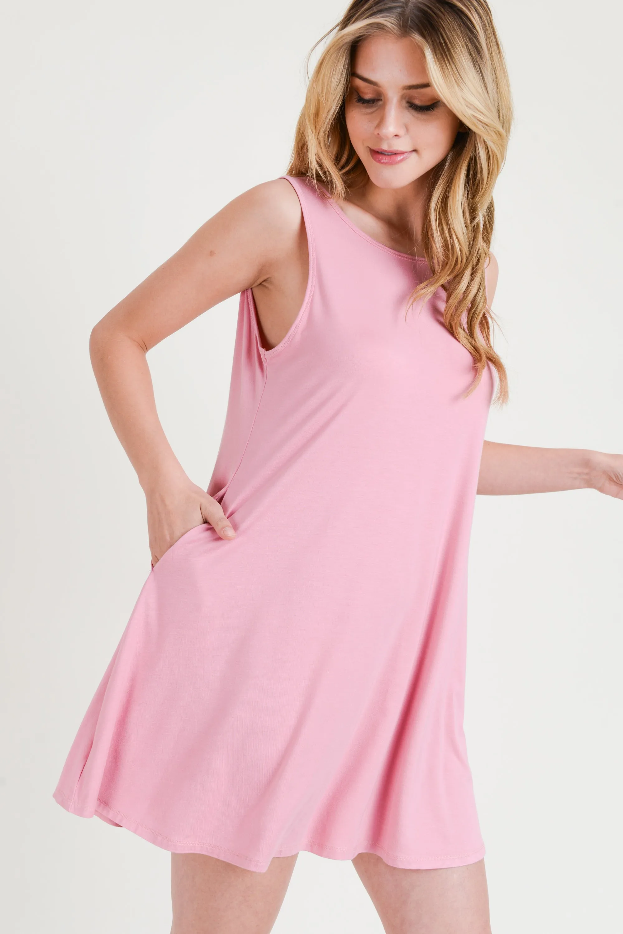 Something Cute Open Back Tank Mini Dress