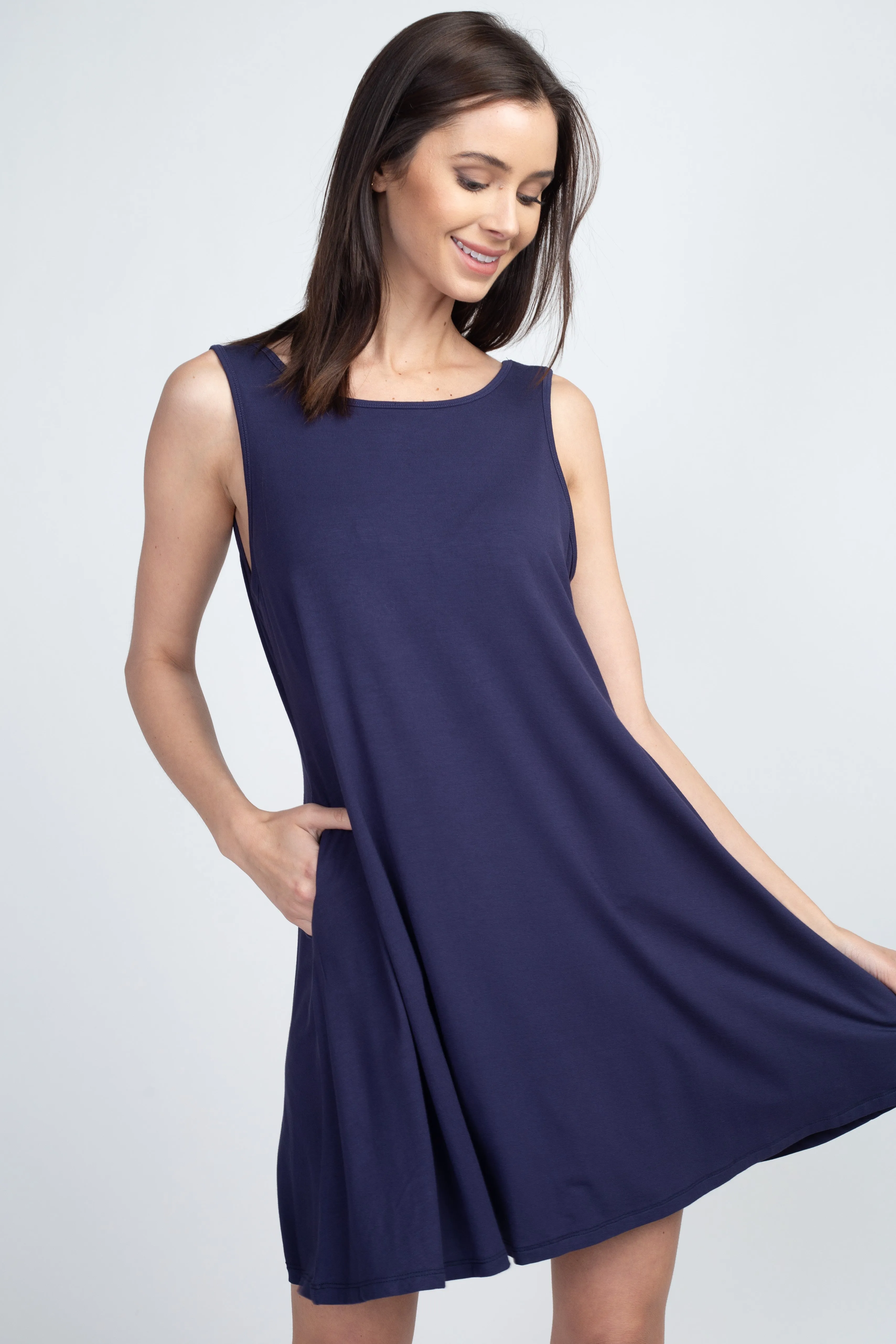 Something Cute Open Back Tank Mini Dress