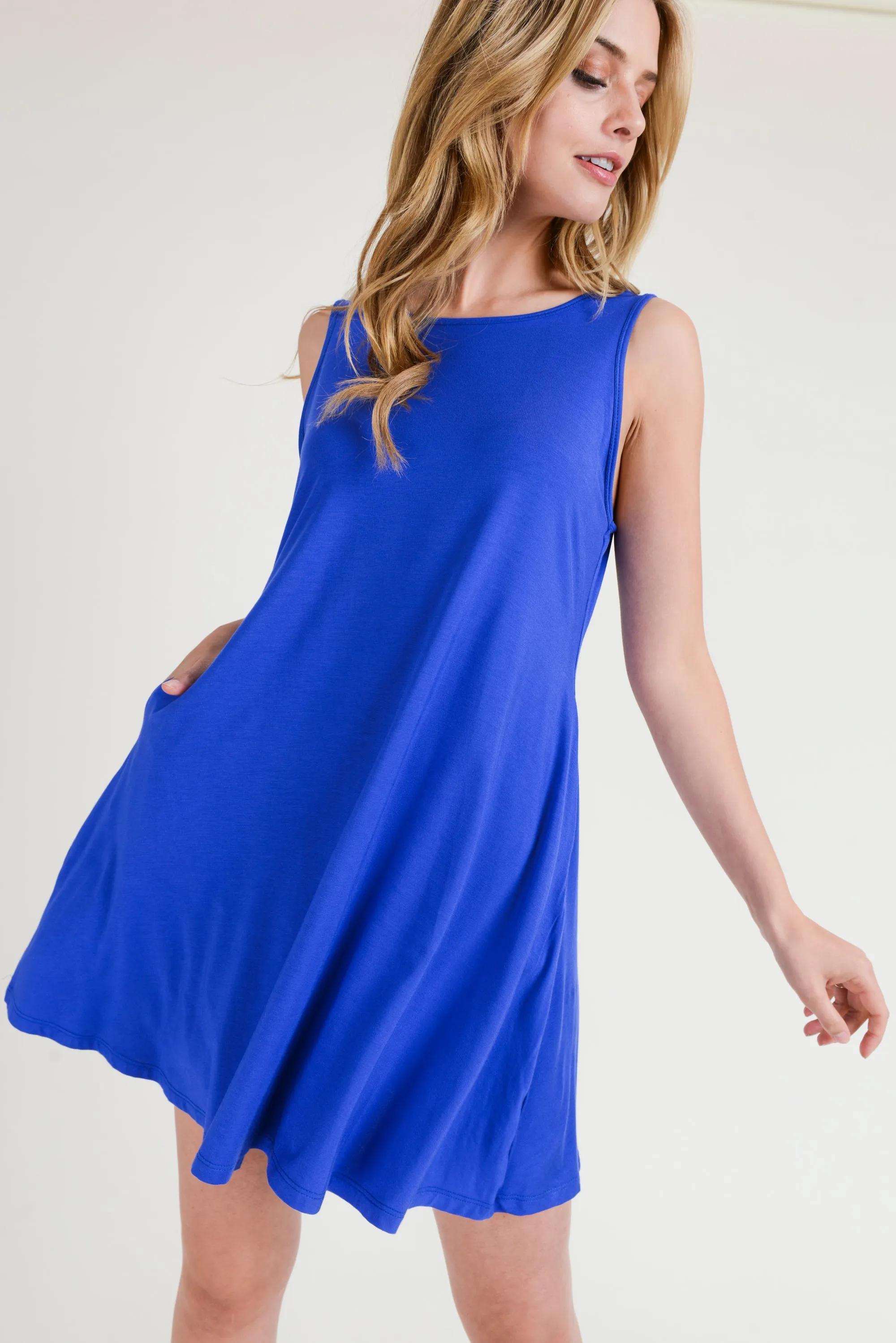 Something Cute Open Back Tank Mini Dress