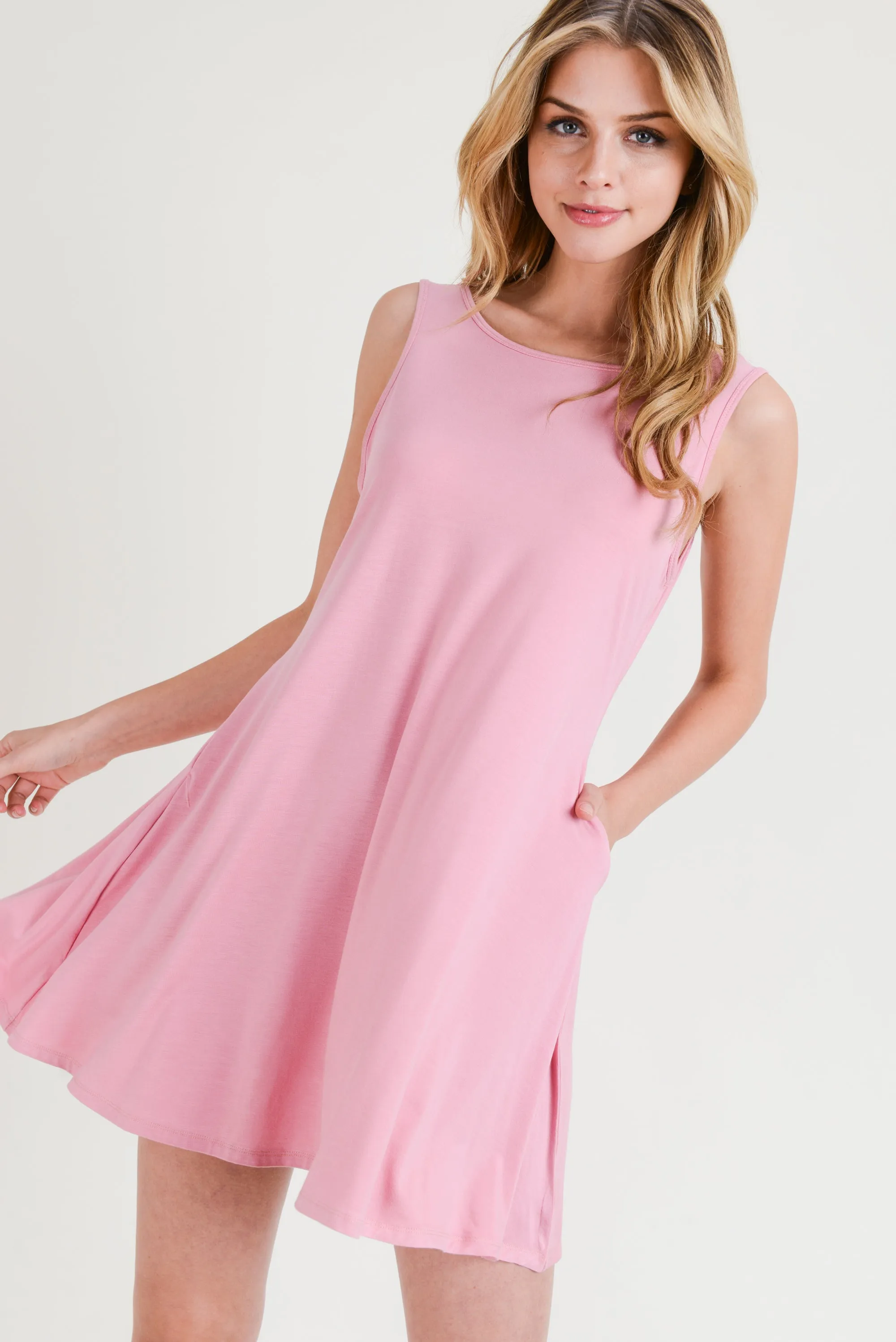 Something Cute Open Back Tank Mini Dress