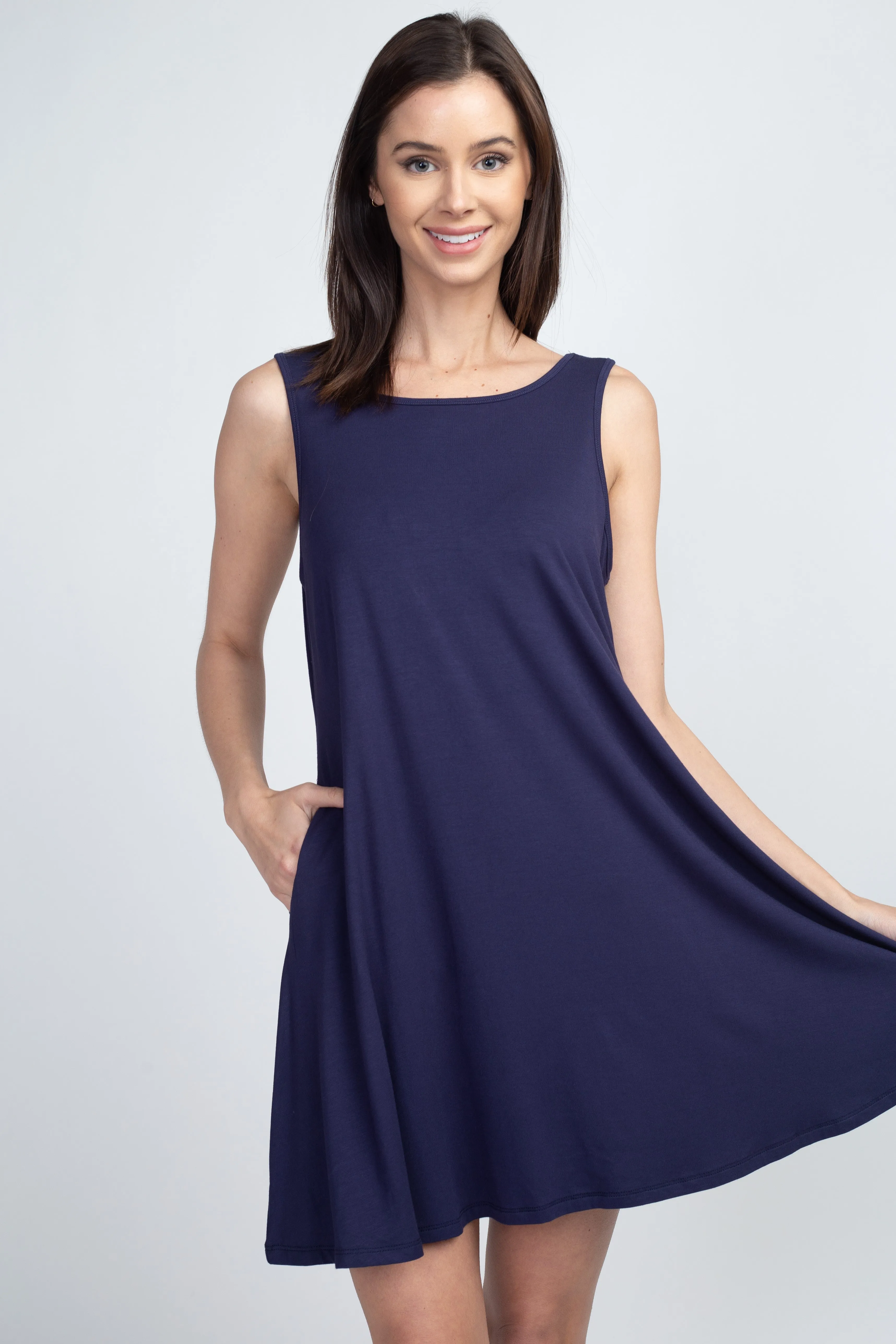 Something Cute Open Back Tank Mini Dress