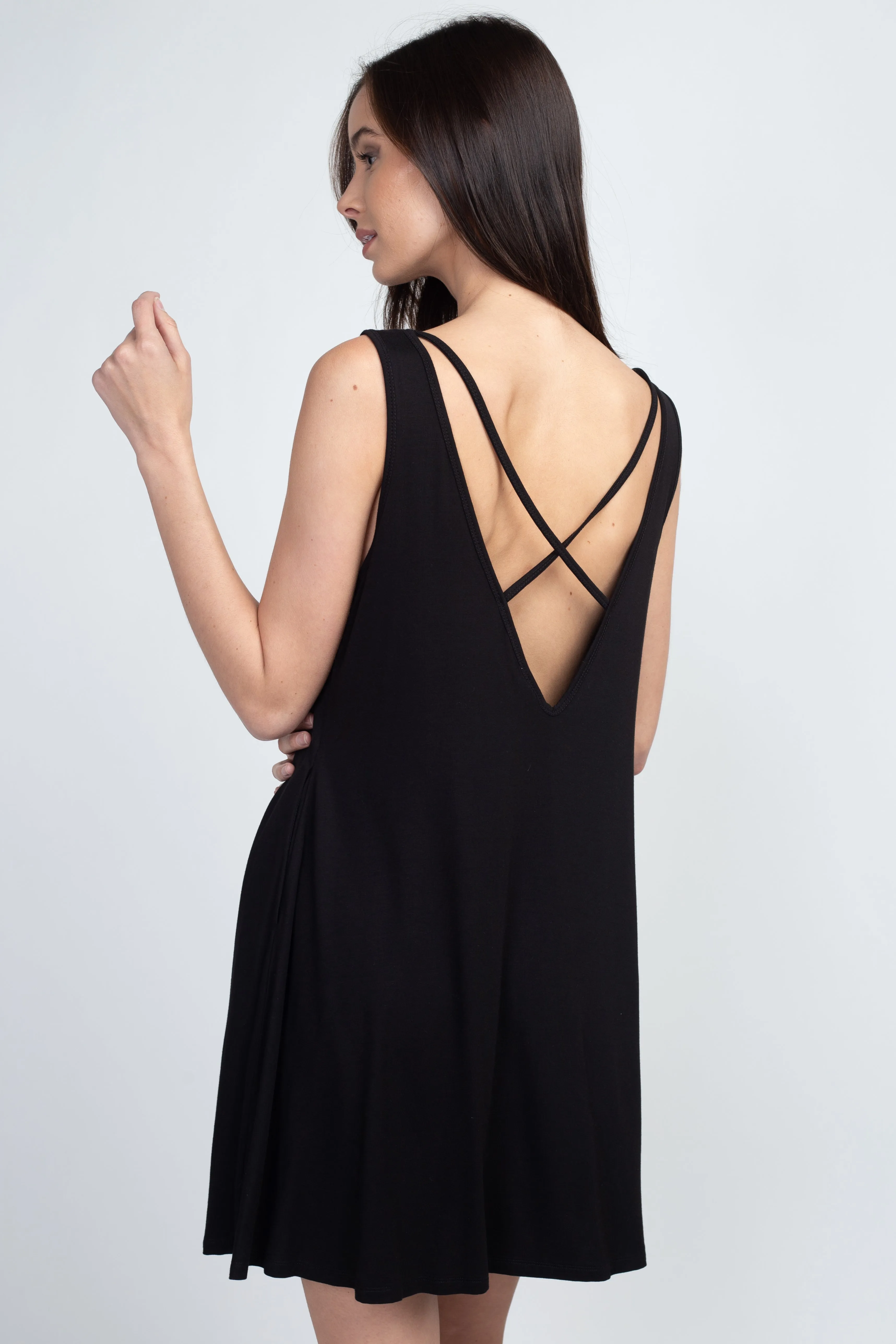 Something Cute Open Back Tank Mini Dress