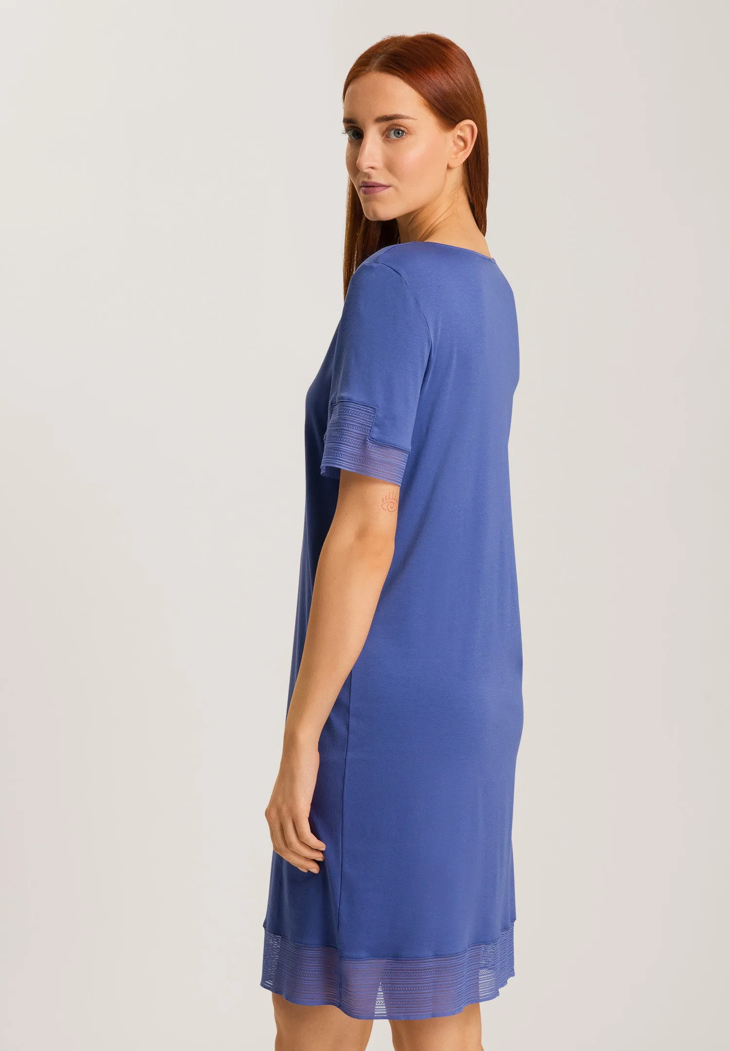 Sophie Lace Trim Cotton Nightgown | Blue Horizon 74877-2546