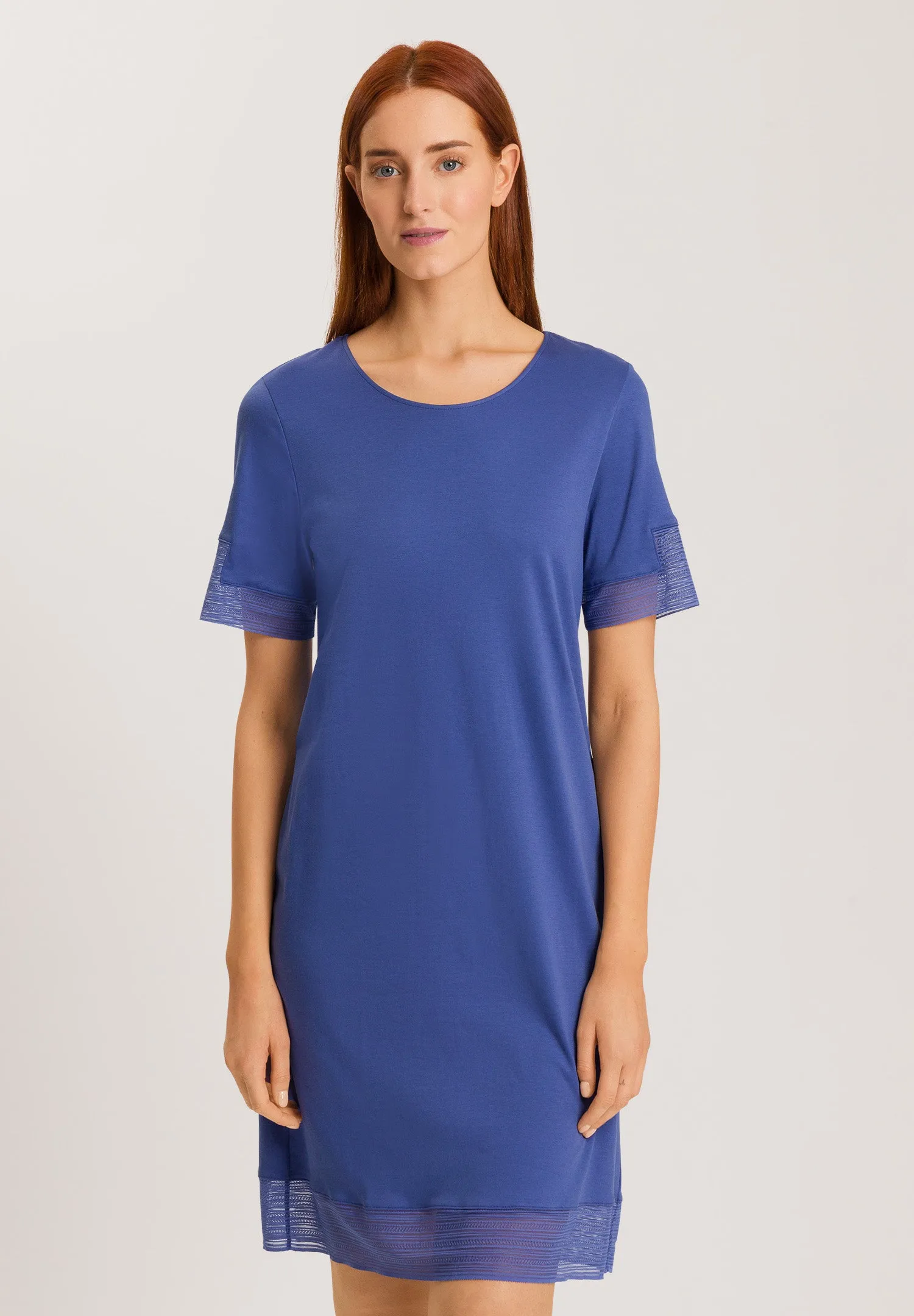 Sophie Lace Trim Cotton Nightgown | Blue Horizon 74877-2546