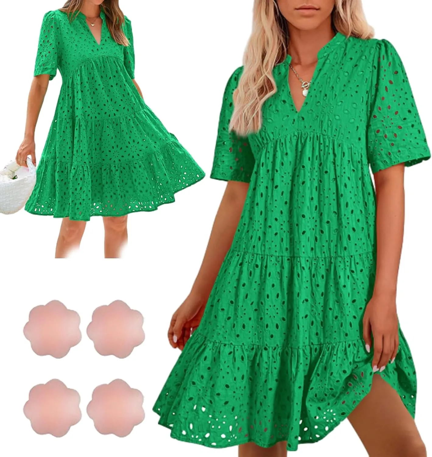 The Beauty North Eyelet Dress, Casual Eyelets Lace Dress for Women, Spring Eyelet Dresses for Women 2025