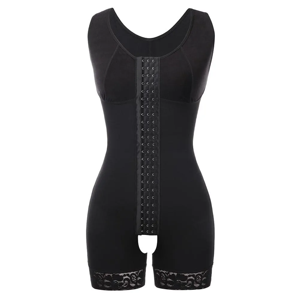 U Neck Plus Size Crotchless Bodysuit