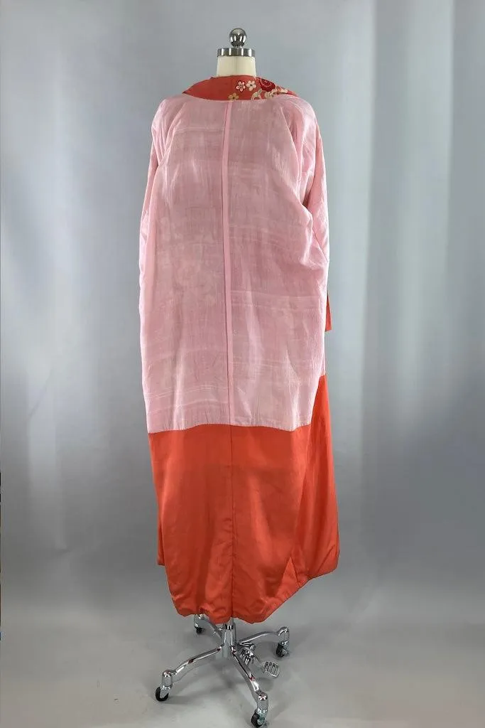 Vintage 1920s Terra Cotta Silk Kimono